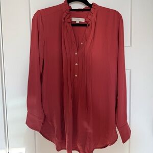 LOFT Pintuck Tie Blouse